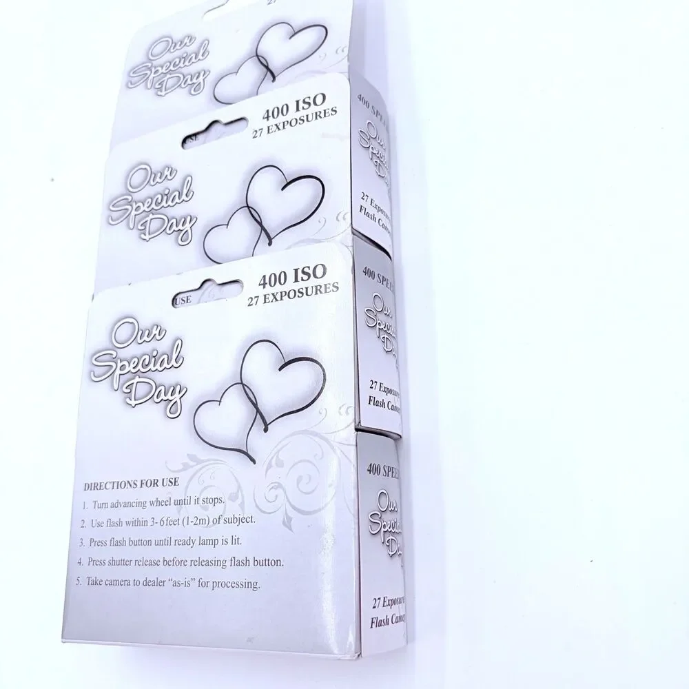 Our Special Day Wedding Disposable Cameras 3 Pack 35mm 400 ISO 27 Exp Flash